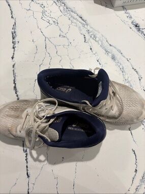Asics Kayano 20 White and Navy Athletic Sneakers 9